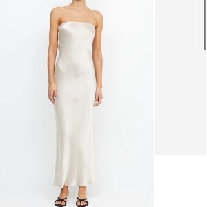 BEC + BRIDGE strapless satin moon dress